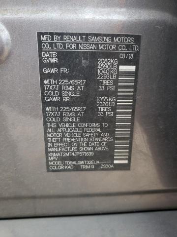 KNMAT2MT4JP571639 - 2018 NISSAN ROGUE S GRAY photo 13