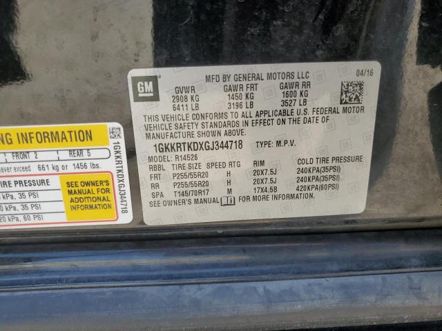 1GKKRTKDXGJ344718 - 2016 GMC ACADIA DENALI BLACK photo 13