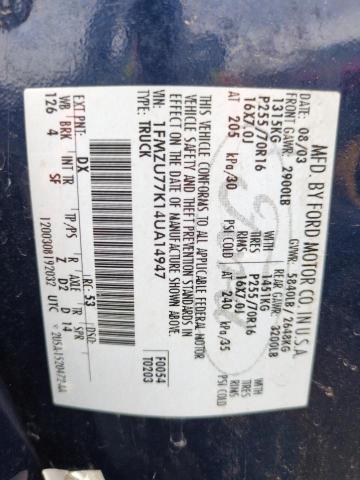 1FMZU77K14UA14947 - 2004 FORD EXPLORER S BLUE photo 13