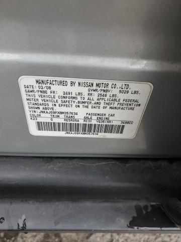 JNKAJ09FX8M357634 - 2008 INFINITI EX35 BASE SILVER photo 13