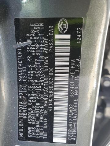 4T1BK1EB8DU021000 - 2013 TOYOTA AVALON BASE Zielony zdjęcie 12