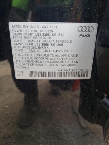 WA1WMAFEXCD005124 - 2012 AUDI Q7 PRESTIGE Սև լուսանկար 13
