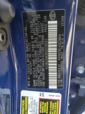 4T1R11AK9PU119562 - 2023 TOYOTA CAMRY LE BLUE photo 12