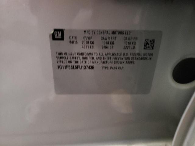 1G11F5SL5FU137436 - 2015 CHEVROLET MALIBU LTZ 银色 照片 12