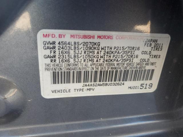 JA4AS2AW5BU032624 - 2011 MITSUBISHI OUTLANDER ES ნაცრისფერი ფოტო 13