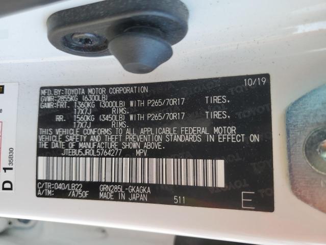 JTEBU5JR0L5764277 - 2020 TOYOTA 4RUNNER SR5/SR5 PREMIUM 白色 照片 13