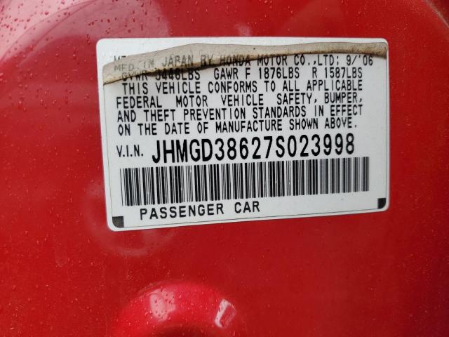 JHMGD38627S023998 - 2007 HONDA FIT S 双色 照片 12