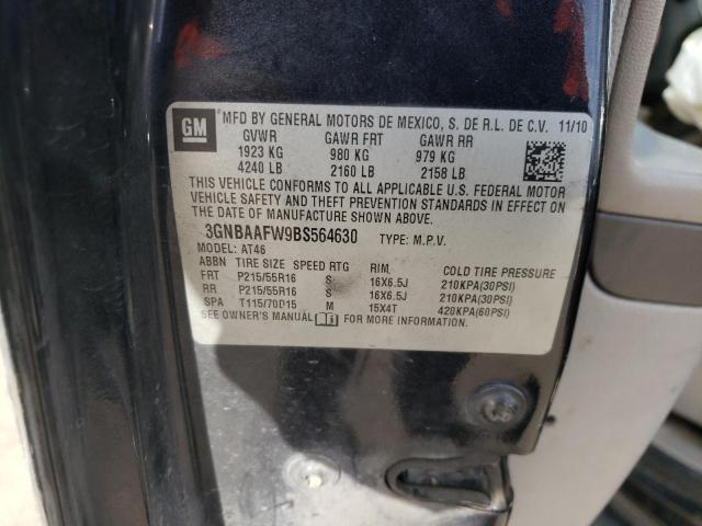 3GNBAAFW9BS564630 - 2011 CHEVROLET HHR LS 黑色 照片 10