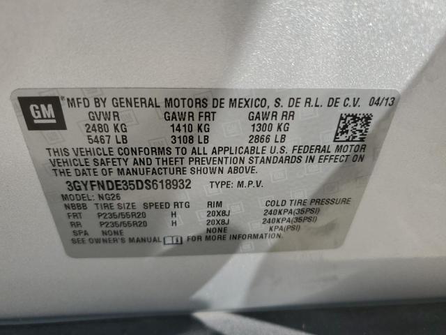 3GYFNDE35DS618932 - 2013 CADILLAC SRX PERFORMANCE COLLECTION Srebrny zdjęcie 12