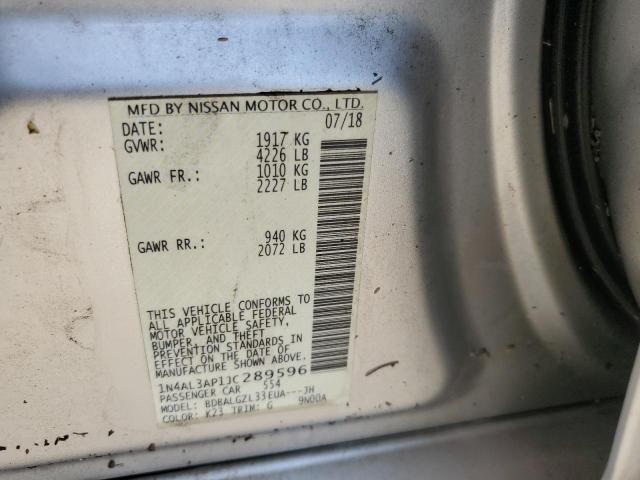 1N4AL3AP1JC289596 - 2018 NISSAN ALTIMA 2.5 SILVER photo 13