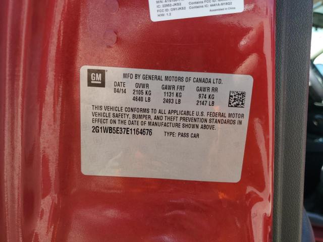2G1WB5E37E1164676 - 2014 CHEVROLET IMPALA LT Qırmızı foto 12