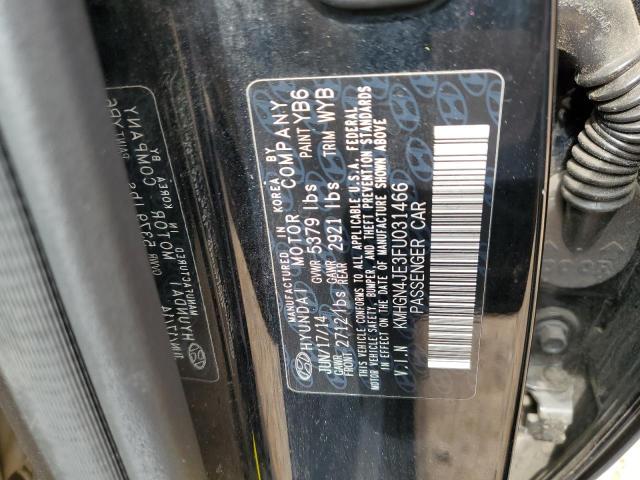 KMHGN4JE3FU031466 - 2015 HYUNDAI GENESIS 3.8L შავი ფოტო 13