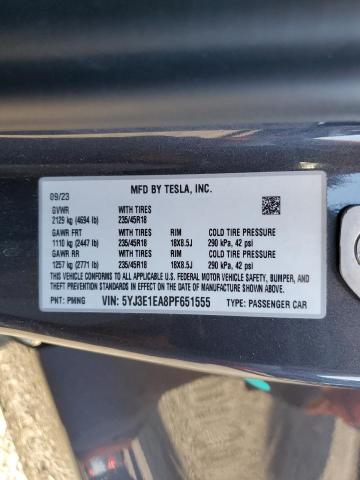 5YJ3E1EA8PF651555 - 2023 TESLA MODEL 3 ნაცრისფერი ფოტო 13