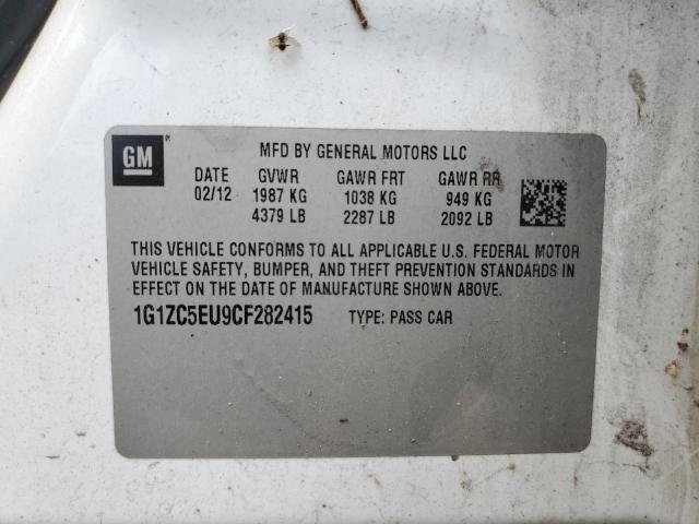 1G1ZC5EU9CF282415 - 2012 CHEVROLET MALIBU 1LT WHITE photo 12