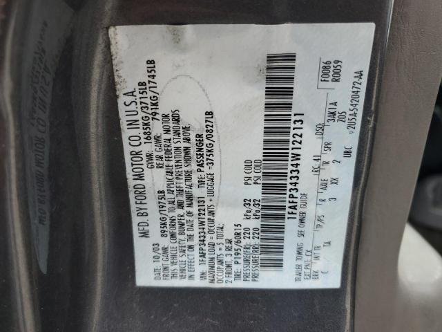 1FAFP34334W122131 - 2004 FORD FOCUS SE COMFORT GRAY photo 12