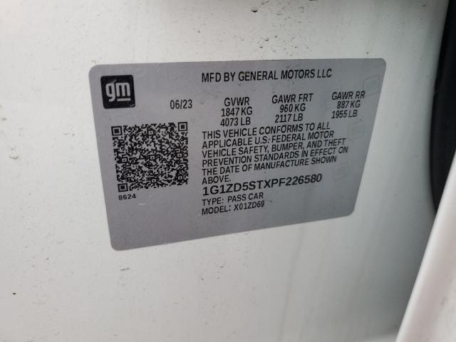 1G1ZD5STXPF226580 - 2023 CHEVROLET MALIBU LT WHITE photo 12