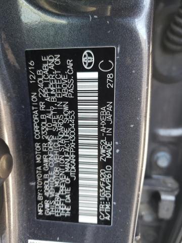 JTDKARFPXH3004453 - 2017 TOYOTA PRIUS PRIM ნაცრისფერი ფოტო 12