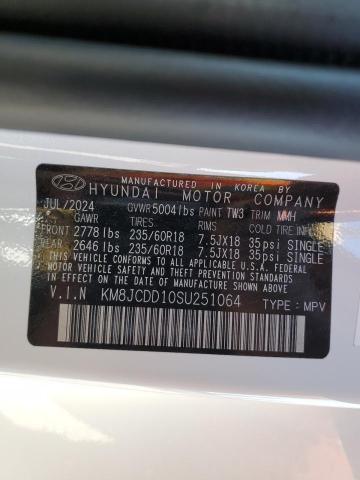 KM8JCDD10SU251064 - 2025 HYUNDAI TUCSON SEL CONVENIENCE თეთრი ფოტო 14