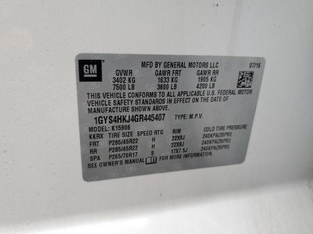 1GYS4HKJ4GR445407 - 2016 CADILLAC ESCALADE ESV LUXURY WHITE photo 13