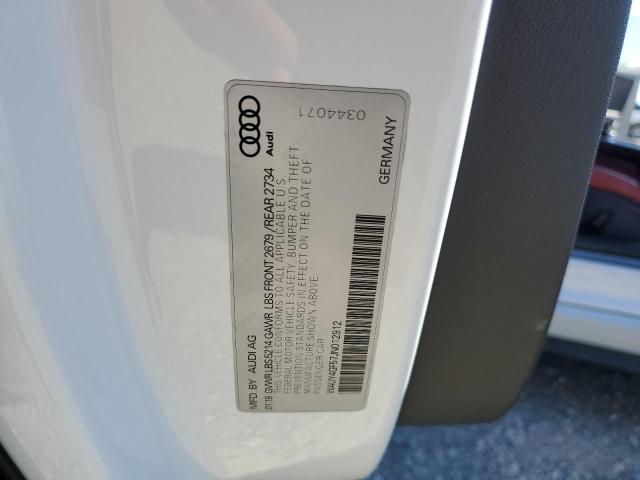 WAUY4GF57JN012912 - 2018 AUDI S5 PREMIUM PLUS 白色 照片 12