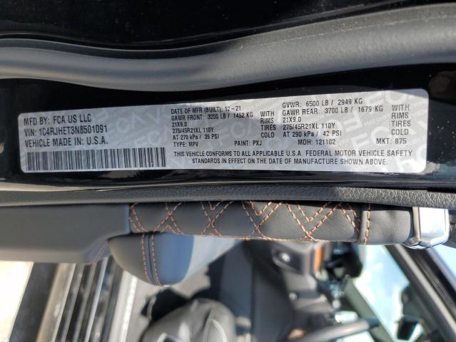 1C4RJHET3N8501091 - 2022 JEEP GRAND CHER SUMMIT შავი ფოტო 12