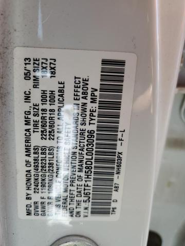 5J6TF1H58DL003096 - 2013 HONDA CROSSTOUR EXL თეთრი ფოტო 13