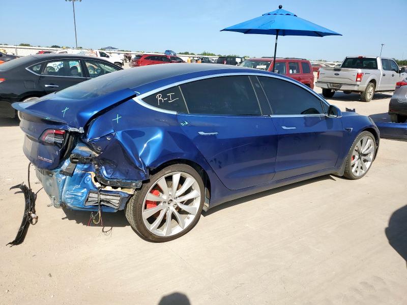 5YJ3E1EB5KF454991 - 2019 TESLA MODEL 3 BLUE photo 3