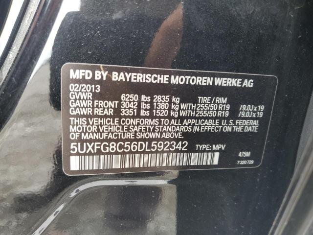 5UXFG8C56DL592342 - 2013 BMW X6 XDRIVE50I BLACK photo 12