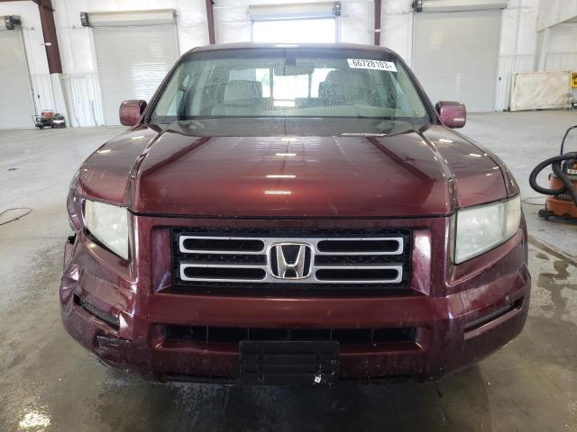 2HJYK16527H533524 - 2007 HONDA RIDGELINE RTL MAROON photo 5