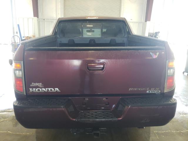 2HJYK16527H533524 - 2007 HONDA RIDGELINE RTL MAROON photo 6