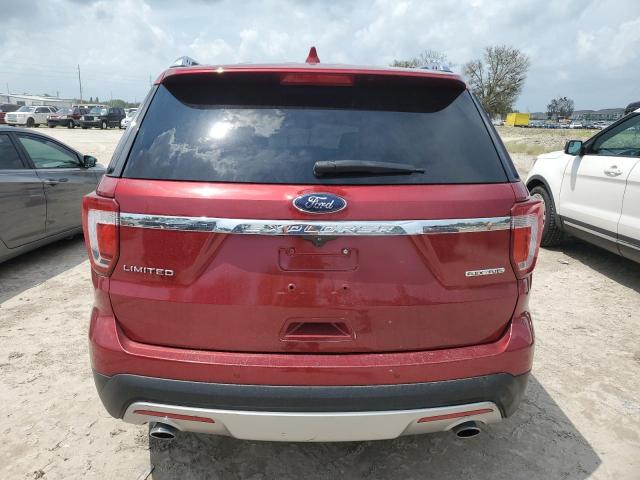 1FM5K7F84GGB98360 - 2016 FORD EXPLORER LIMITED RED photo 6