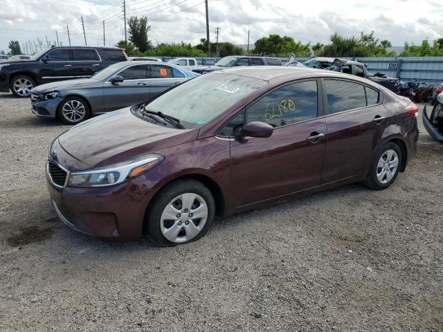 3KPFK4A73HE056718 - 2017 KIA FORTE LX BURGUNDY photo 1