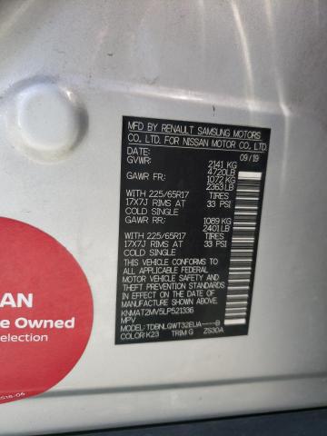 KNMAT2MV5LP521336 - 2020 NISSAN ROGUE S ვერცხლისფერი ფოტო 13