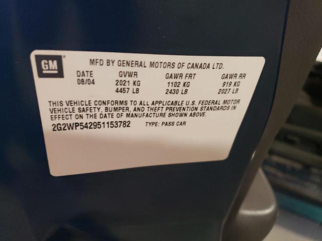 2G2WP542951153782 - 2005 PONTIAC GRAND PRIX 绿色 照片 12