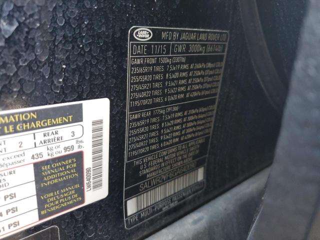 SALWR2VF6GA640090 - 2016 LAND ROVER RANGE ROVE HSE BLACK photo 13