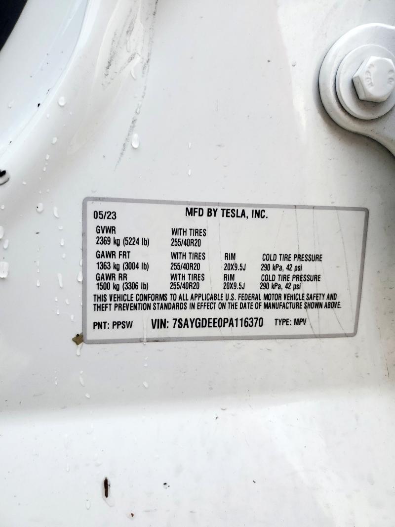 7SAYGDEE0PA116370 - 2023 TESLA MODEL Y Ağ foto 13