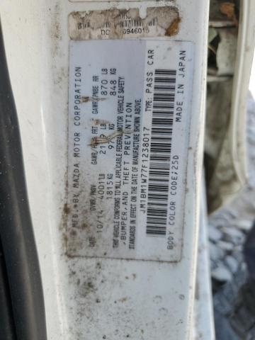 JM1BM1W77F1238017 - 2015 MAZDA 3 GRAND TOURING WHITE photo 12