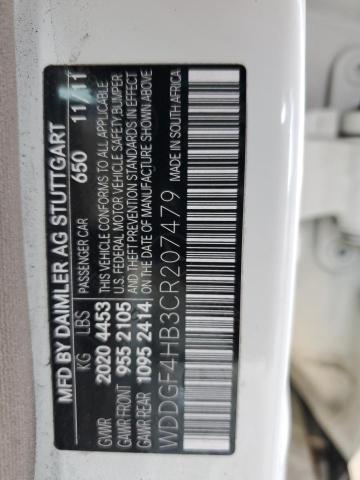 WDDGF4HB3CR207479 - 2012 MERCEDES-BENZ C 250 WHITE photo 12