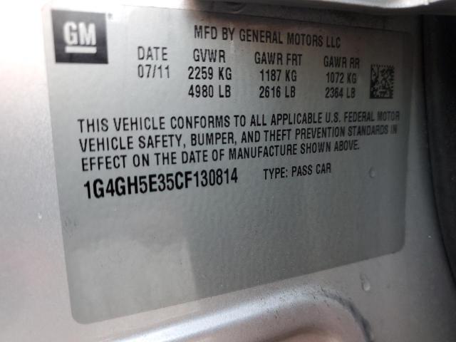 1G4GH5E35CF130814 - 2012 BUICK LACROSSE PREMIUM SILVER photo 12