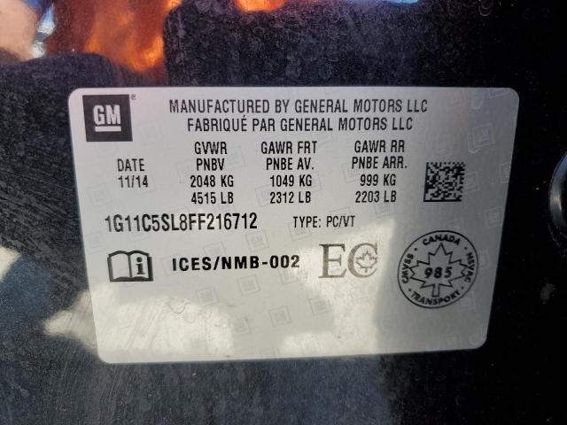 1G11C5SL8FF216712 - 2015 CHEVROLET MALIBU 1LT CHARCOAL photo 12