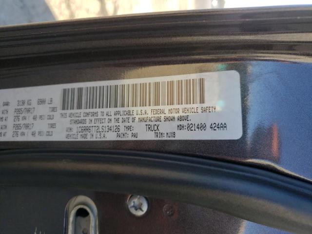 1C6RR6TT2LS134126 - 2020 RAM 1500 CLASS SLT გრაფიტი ფოტო 10