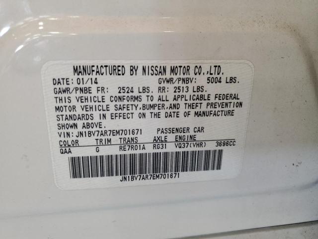 JN1BV7AR7EM701671 - 2014 INFINITI Q50 BASE 白色 照片 12