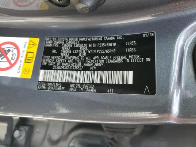 2T2BZMCA2JC136627 - 2018 LEXUS RX 350 BASE GRAY photo 14