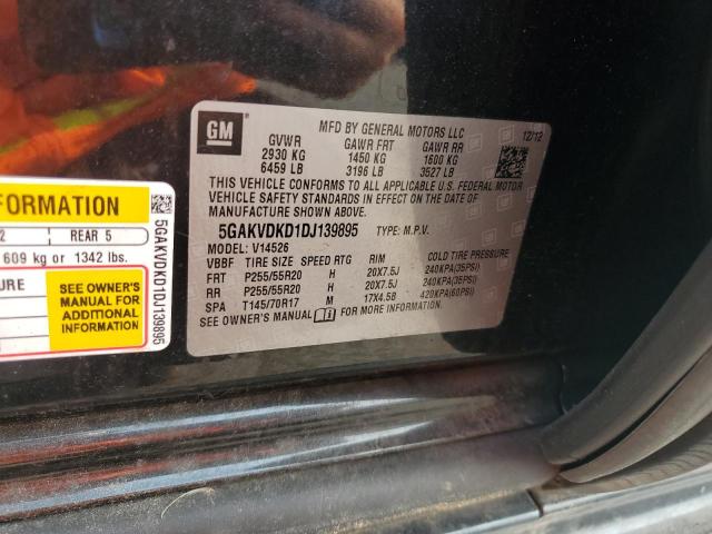 5GAKVDKD1DJ139895 - 2013 BUICK ENCLAVE BLACK photo 13