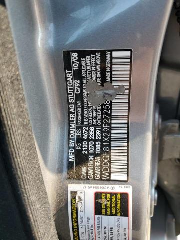 WDDGF81X29F272587 - 2009 MERCEDES-BENZ C 300 4MATIC GRAY photo 12