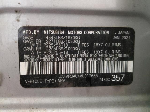 JA4ARUAU4MU017685 - 2021 MITSUBISHI OUTLANDER ES SILVER photo 14