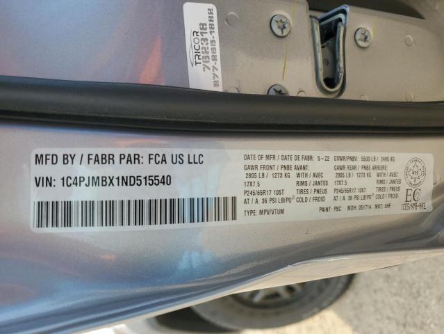 1C4PJMBX1ND515540 - 2022 JEEP CHEROKEE TRAILHAWK SILVER photo 13