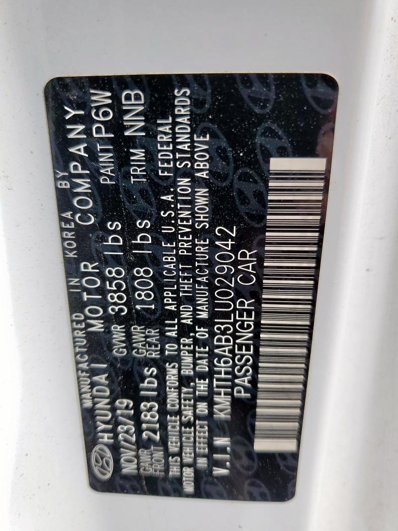 KMHTH6AB3LU029042 - 2020 HYUNDAI VELOSTER TURBO WHITE photo 12