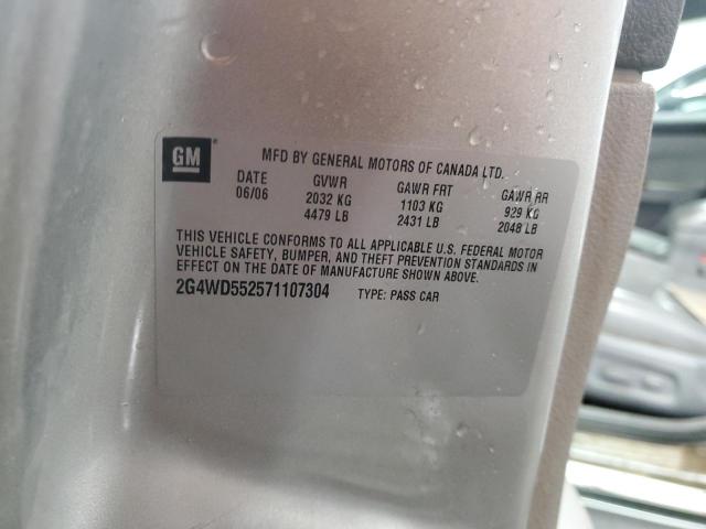 2G4WD552571107304 - 2007 BUICK LACROSSE CXL ვერცხლისფერი ფოტო 12
