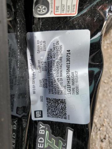 1G1FH1R76N0130714 - 2022 CHEVROLET CAMARO SS Черный фото 13